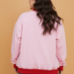 Plus Size Colorblock Contrast Trim Long Sleeve Sweatshirt