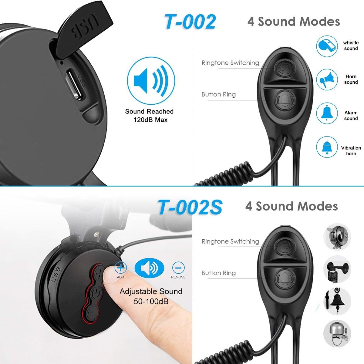 USB Rechargeable Electric Bike Bell & Horn