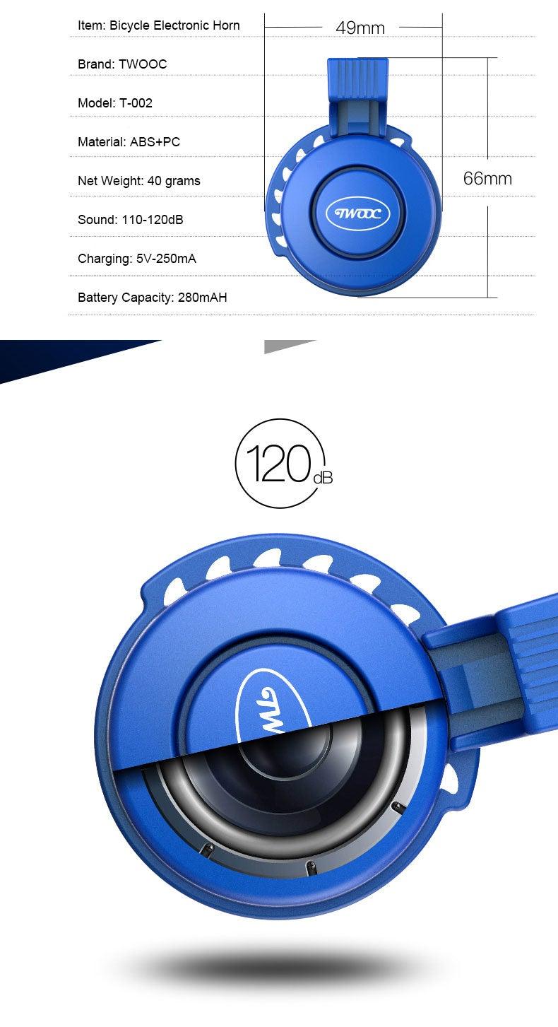 USB Rechargeable Electric Bike Bell & Horn