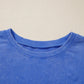 Solid Mineral Wash Split Hem Tunic Sweatshirt
