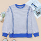 Waffle Knit Exposed Seam Side Slit Long Sleeve Top