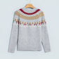 Geometric Fair Isle Raglan Sleeve Sweater