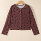 Polka Dot Button Front Long Sleeve Shirt