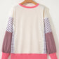 Colorblock Stripe Patchwork Dolman Sleeve Sweatshirt