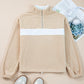 Colorblock Fleece Half Zip Long Sleeve Sweatshirt