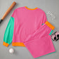 Colorblock Sweatshirt & Loose Pants Set