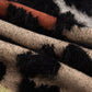 Leopard Colorblock Trim Drop Shoulder Fuzzy Sweater