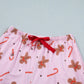 Christmas Gingerbread Top & Shorts Pajama Set