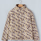 Camo Quilted Button Collar Long Sleeve Puffer Coat