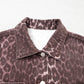 Leopard Denim Patch Pocket Oversized Jacket