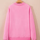 Plus Size Solid Reversible Exposed Seam Sweatshirt