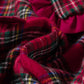 Plaid Collared Bow Tie Ruffle Long Sleeve Blouse