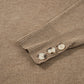 Solid Buttoned Bishop Long Sleeve Crew Neck Sweater