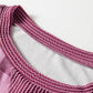 Checker Corded Knit Trim Long Sleeve Top