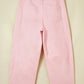 Solid Denim Grommet Tie Waist Barrel Leg Jeans