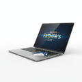 Premium silver laptop computer on a white background — Father's Day gift