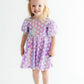 Periwinkle Heart Puff Sleeve Sequin Dress