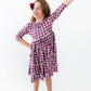 Virginia Tech Plaid Hokie 3/4 Sleeve Pocket Twirl Dress