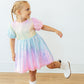 Ombre Puff Sleeve Sequin Dress