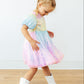 Ombre Puff Sleeve Sequin Dress